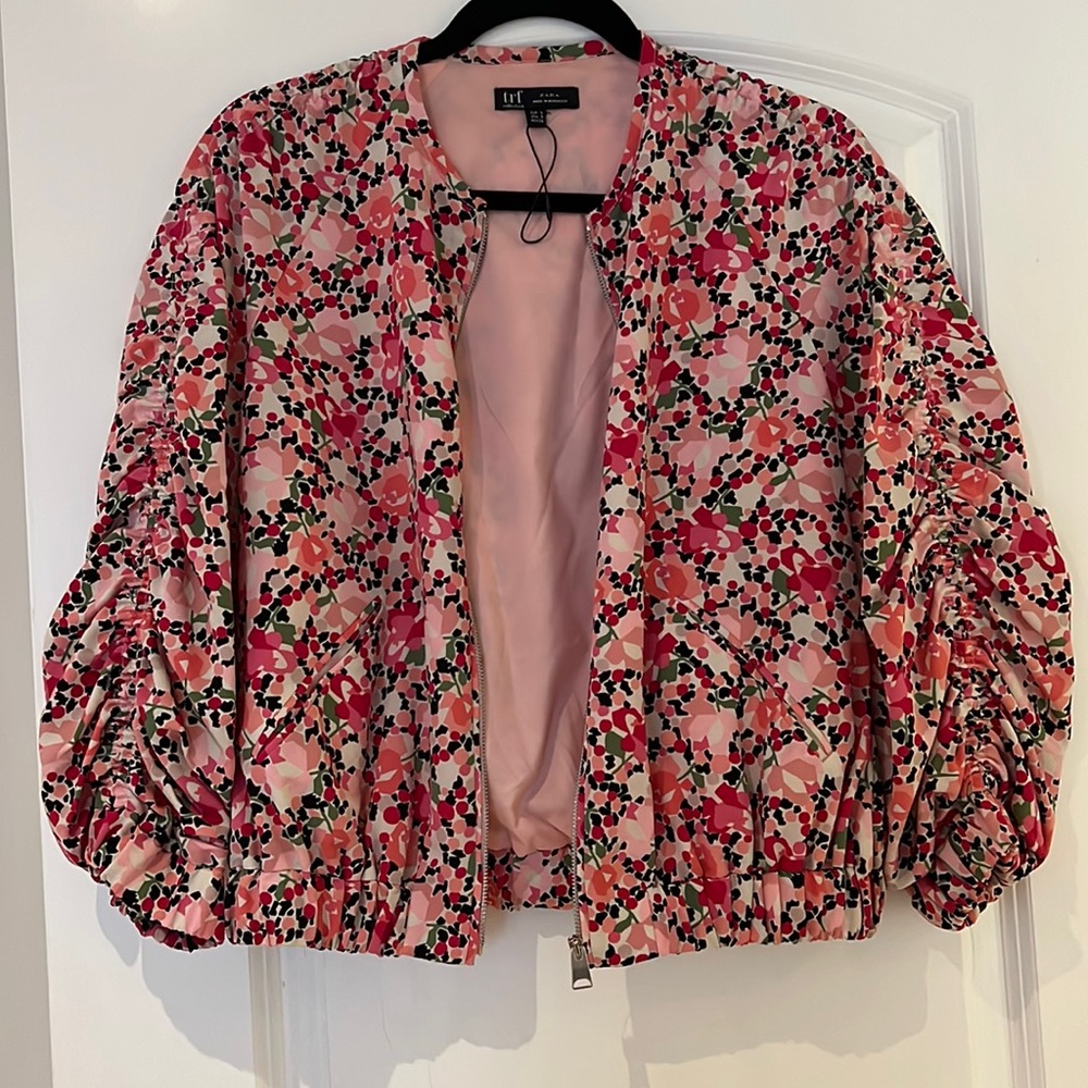 Beautiful Zara bomber with floral detailing